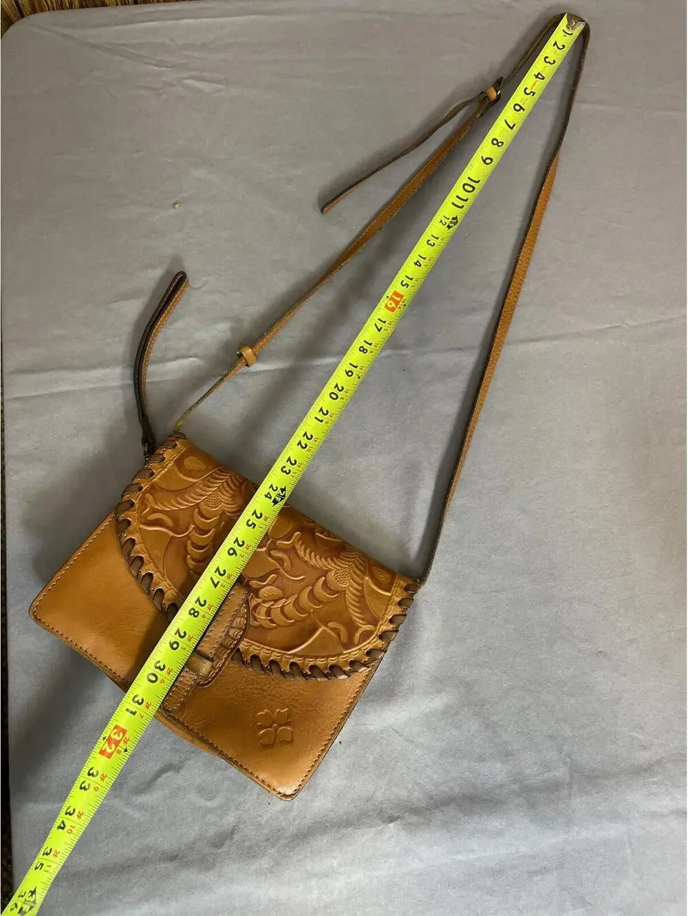Patricia Nash Lanza Crossbody organizer bag in burnished tooled leather